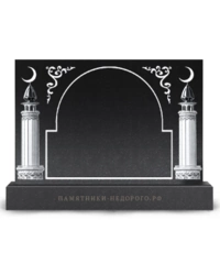 Памятник из гранита с изображением колонн с полумесяцем